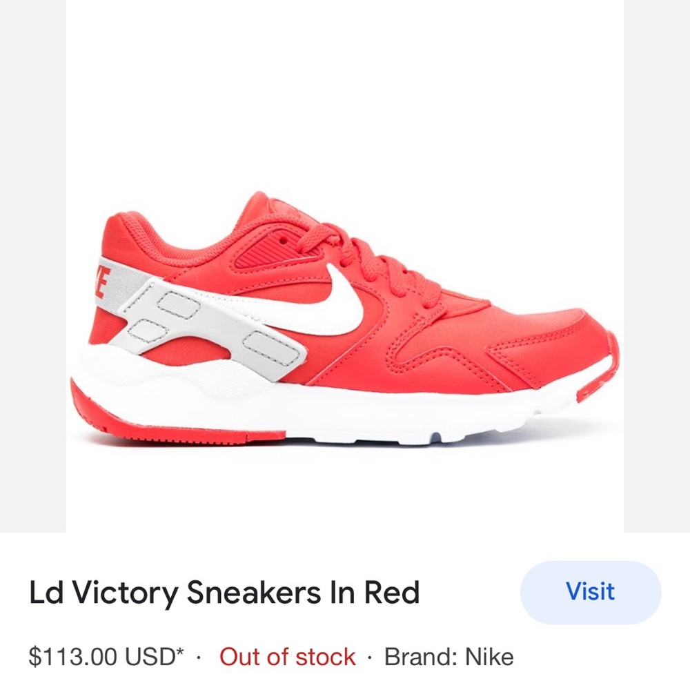 Womens Red Nike Victory running shoe in sz 7.5